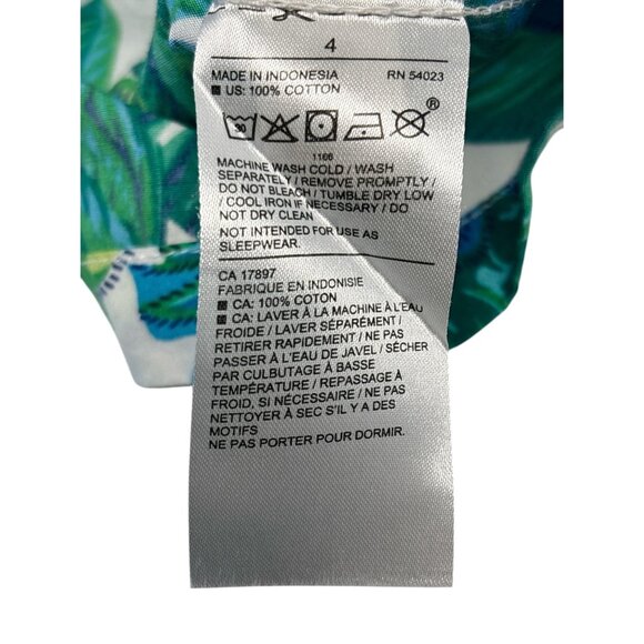 Janie And Jack Boys Hawaiian Print Button-Up Shirts Size 4 Cotton Blue & Green S - Picture 7 of 15